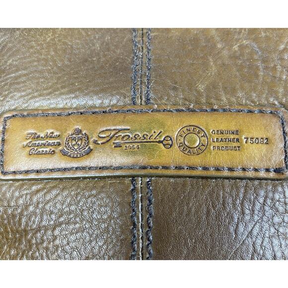 Vintage Fossil Small Brown Pebbled Leather Crossbody Handbag - Picture 3 of 16